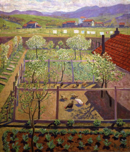 The henhouse', oil by Darío de Regoyos.