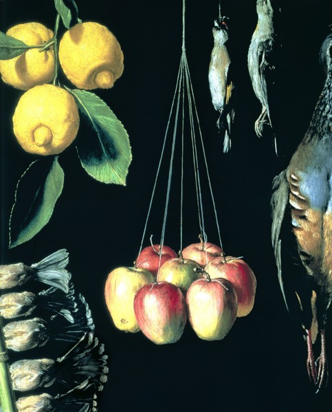 Game, fruits and vegetables, 1602, detail. Work by Juan Sánchez Cotán.