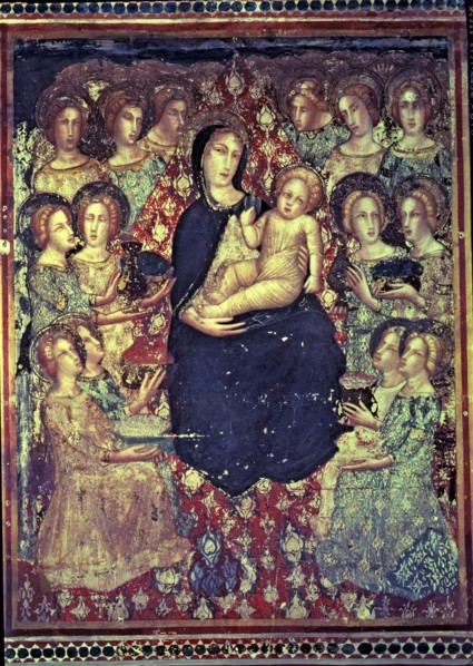 The Virgin with Angels', wall painting of 1346, by Ferrer Bassa.