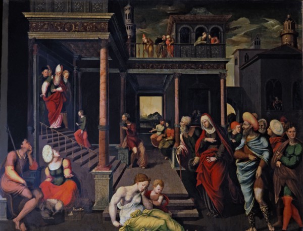 Altarpiece of St. John the Baptist, detail 'Presentation in the Temple'.