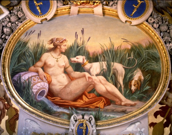 'Nymph of Fontainebleau', a detail of the Nymphs gallery on a sketch by Le Rosso painted by Pier?