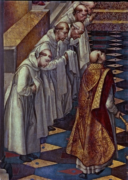Appearance of the Virgin to a community', detail.