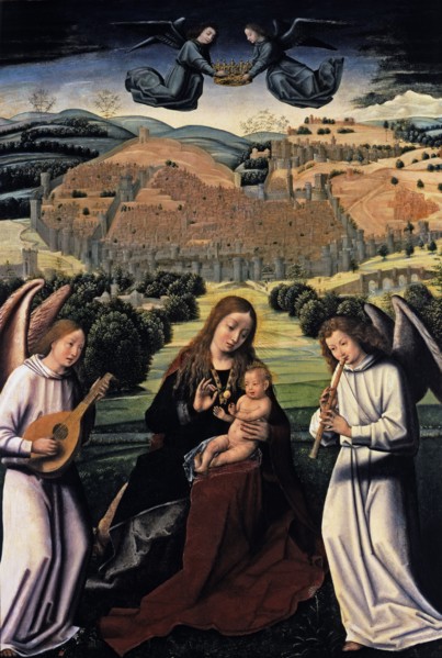 'Virgin and Child, with the city of Granada as background'.