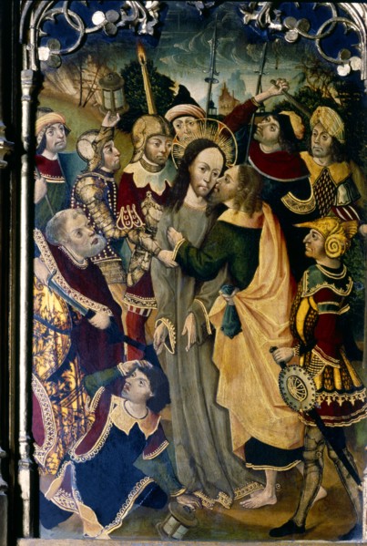 Kiss of Judas', table of the Caparroso altarpiece, altar donated to the Cathedral by Pedro Marcil?