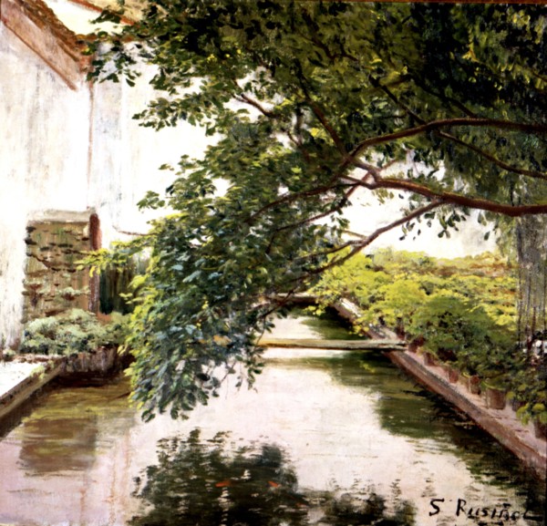 Patio of a masia (Catalan farm)', it corresponds to the stage in which the painter and writer set?