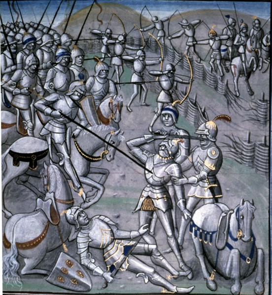 Battle of Poitiers (732), with Carlos Martel winner on the Arabs. Detail of the miniature 'Chroni?