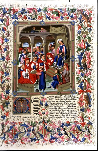 Jaume Marquilles delivers his book to the Counselors of Barcelona in the presence of King Alfons ?