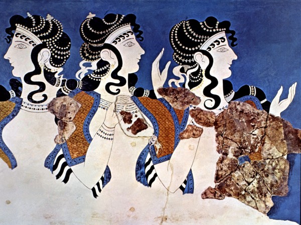 'Women in Blue', fresco in the Palace of Knossos.