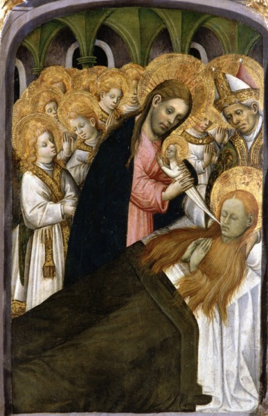 'Death of Santa Maria Magdalena', detail of the altarpiece, colored painting in tempera on wood,?
