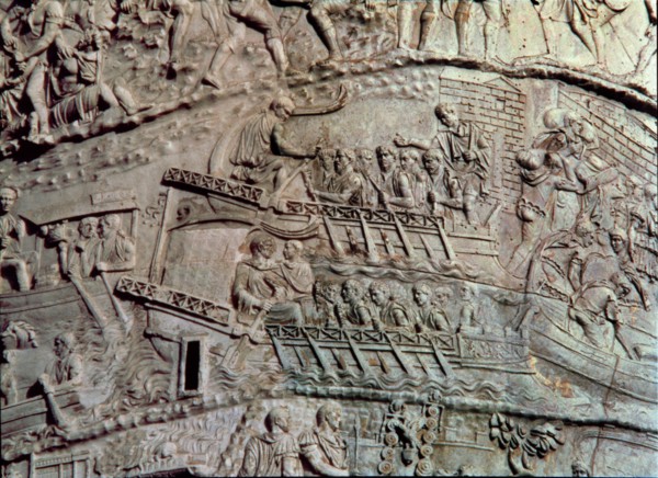 Trajan's Column, relief representing several boats.