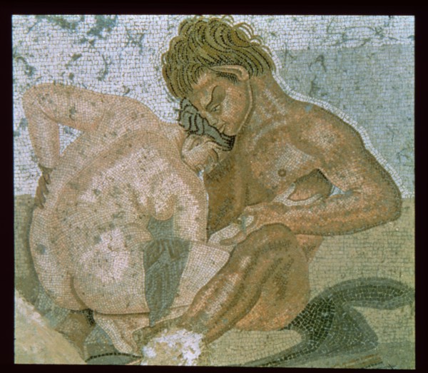 Satyr and Maenad. Mosaic from the House of the Faun.