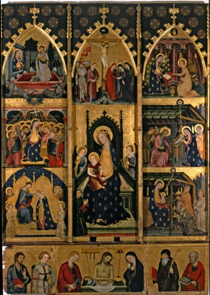 Altarpiece of the Virgin of Abella de la Conca. Tempera on wood, from the church of Sant Esteve d?