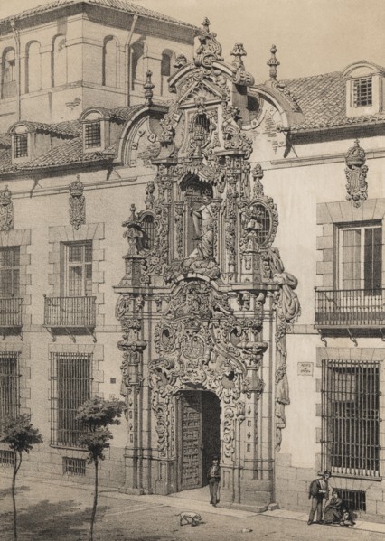 Cover of the Royal Hospice of Ave Maria and San Fernando, Madrid, by Pedro de Ribera, built betwe?
