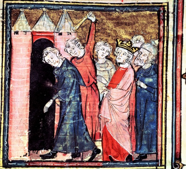 Conspiracy against Louis I the Pious, 'Emperor of the West', miniature in 'Great Chronicles of Fr?