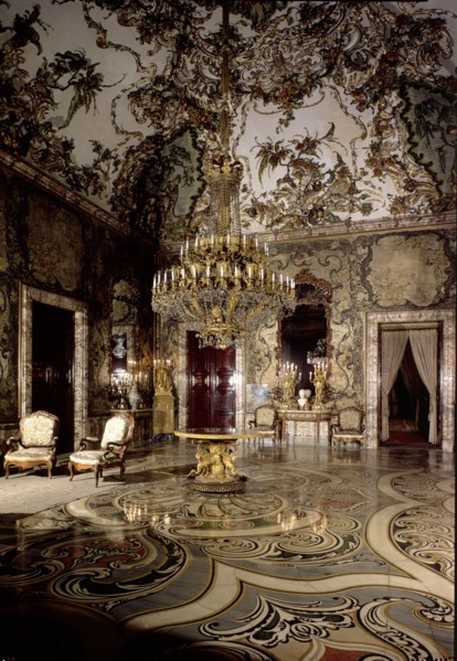View of the Gasparini Room in the Royal Palace of Madrid, held in tribute to Italian composer Fra?