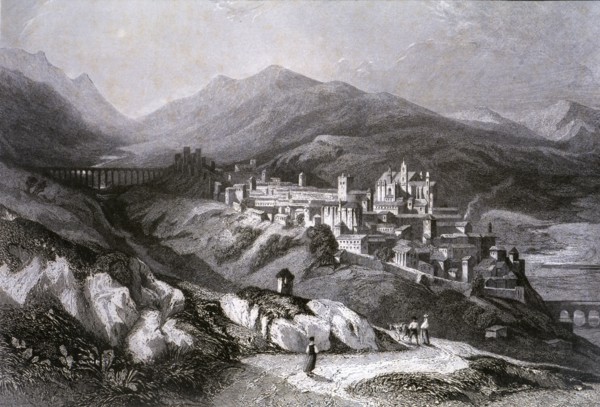View of the city of Plasencia (Cáceres), engraving in 'Voyage Pittoresque en Espagne et en Portug?