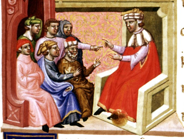 Miniature in 'Codex Justinian Institutiones Feodorum et Alia', illuminated manuscript, c. 1300, d?
