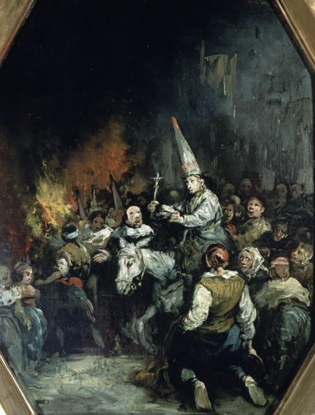 Oil representing 'Condemned by the Inquisition'.