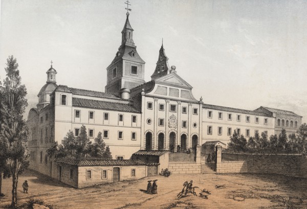 Old Convent and Church of the Augustinian Recollects, built in 1592, engraving 1870.