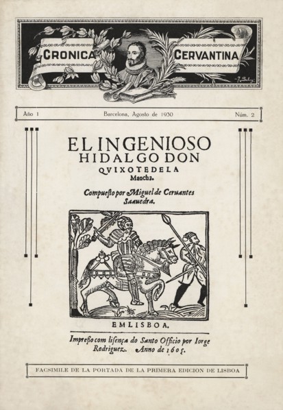 Cover of number 2 corresponding to August 1930 of the literary and bibliographical magazine 'Crón?