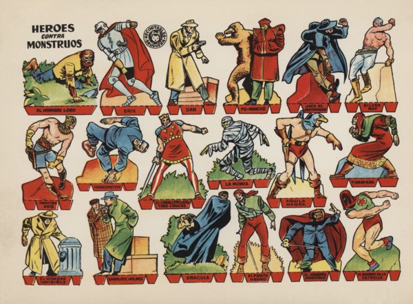 Children cut-out from the series 'Heroes vs. Monsters' by Bruguera publishers, Barcelona, ??1945.