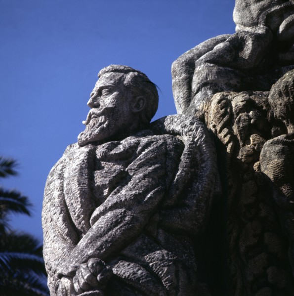 Monument in La Coruna dedicated  to Manuel Curros Enriquez (1851-1908), Spanish poet.