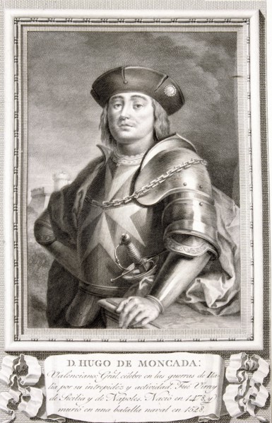 Hugo de Moncada (1478-1528), Spanish general, engraving from the collection 'Illustrious Men'.