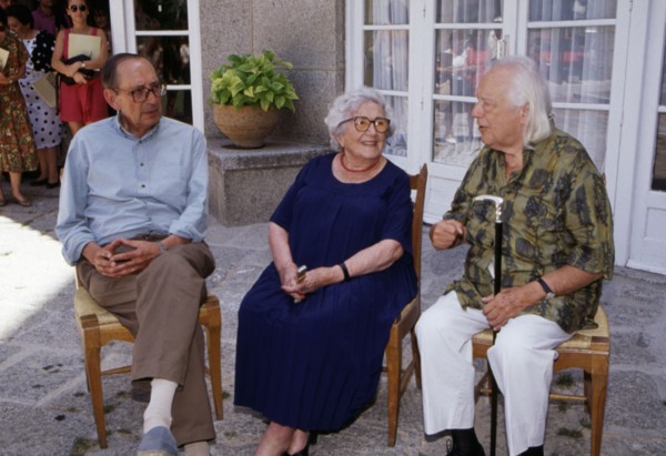 Rafael Alberti (1902-1999), Miguel Delibes (1920-2010)), Rosa Chacel (1898-1994) photo 1991.