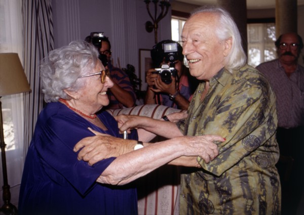 Rafael Alberti (1902-1999) and Rosa, Chacel (1898-1994), 1991 photo.