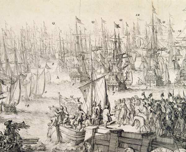 Embarkation to England on 11th November 1688 of William III (1650 - 1702), called William of Oran?