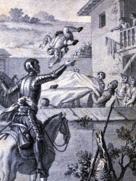 Engraving in an episode of Don Quixote, in 'El Ingenioso Hidalgo Don Quijote de la Mancha' (The I?