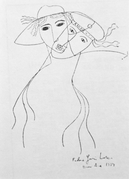 Drawing by Federico Garcia Lorca (1899-1936) held in Buenos Aires to illustrate one of his own po?