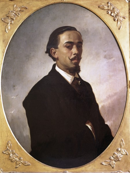 Gustavo Adolfo Becquer, Spanish poet (Seville, 1836-1870), oil painting of Valeriano Dominguez Be?
