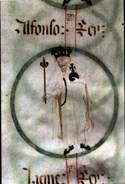 Alfonso III 'The Liberal' (1285 - 1291), King of Catalonia and Aragon. Miniature of the 15th cent?