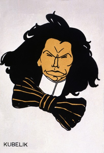 Jan Kubelik (1880-1940), Czech violinist and composer, caricature by BON, Romà Bonet Sintes (1886?