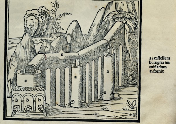Of Architecture by Marco Vitruvius Pollio, treaty in 10 books, engraving from a water pipe, editi?