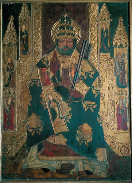 Benedicto XIII, alleged portrait of the antipope called Pedro de Luna who is representing San Pet?