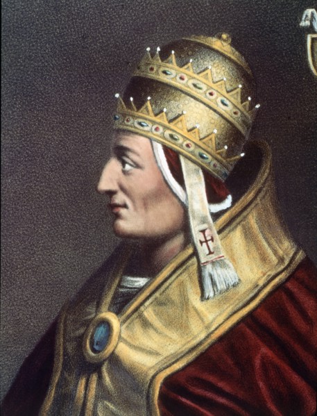 Innocent III (1160-1216), Pope (1198-1216), Lithograph ob 'History of the Council', 1870.