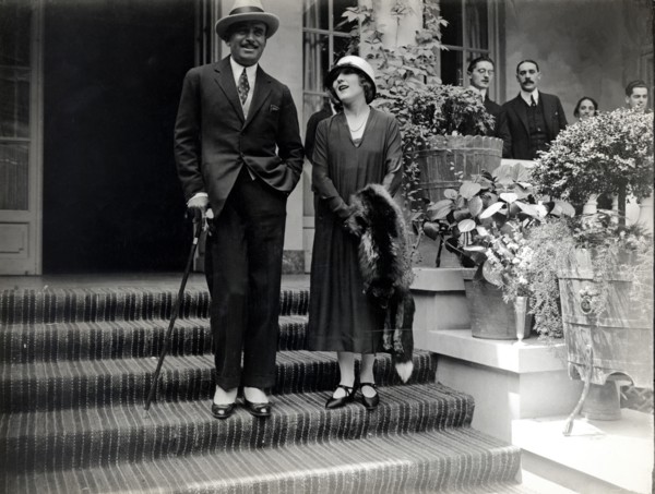 Mary Pickford (1893-1979), film actress born in Canada, with her husband Douglas Fairbanks, also ?