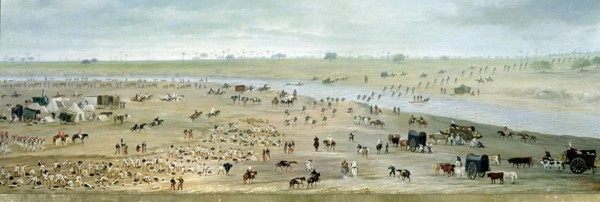 First and Second Army Corps formed to hear Mass on the shores of Batei, 1865, oil on canvas.