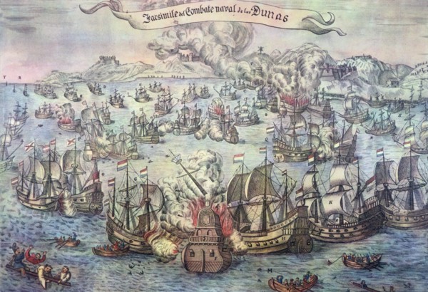 Naval Battle of the Dunes, the ships of Admiral Oquendo against the ones of the Dutch Admiral Har?