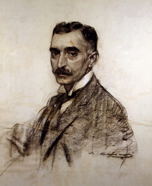Charcoal portrait Francesc Macia (1859 - 1933), Spanish soldier and politician, president of the ?