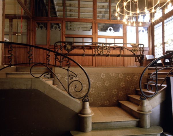 Staircase of the Thomas house in 293 Mallorca street by Lluís Domènech i Montaner, 1895 - 1898, e?