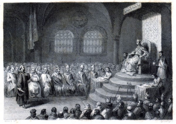 16th or 17th Toledo Council (693-694) held during the reign of King Égica (687-702), engraving by?