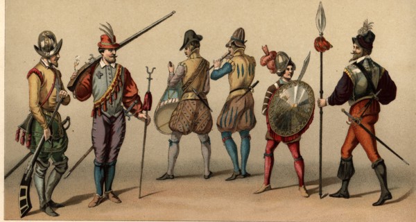 Archebusier, Musketeer, drum, lackey and captain of the time of Henry II of France, 1559-1572.