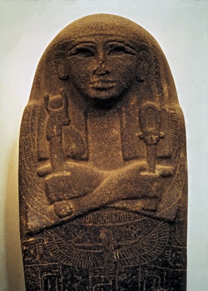 Detail of the cover of a priestess sarcophagus.