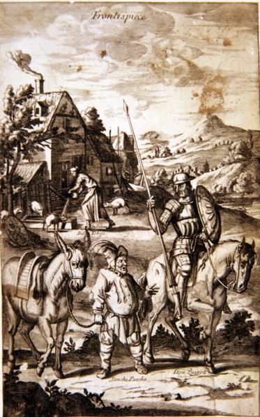 Frontispiece illustration from the book 'Don Quixote of La Mancha', London, William Whitwook, 168?