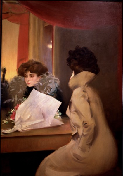 'The room before the box', 1901-1902, oil by Ramon Casas.