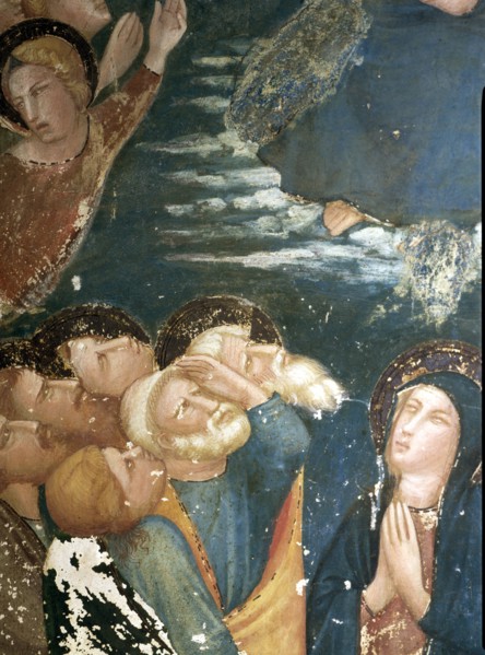 'Ascension of Jesus into heaven surrounded by the apostles and the Virgin Mary', detail of the p?