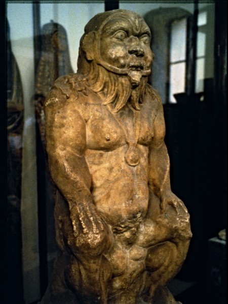 Bes, protector genius of Egyptian mythology in a statue of the Ptolemaic age.